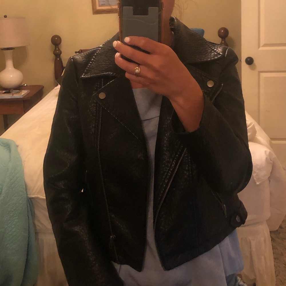 Black faux leather jacket